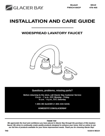 Glacier Bay FW0C4100CP Installation guide | Manualzz