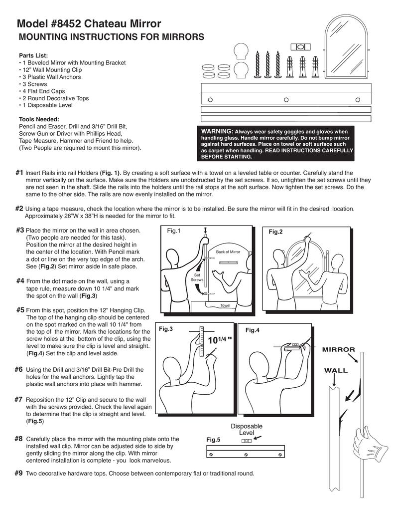 Deco Mirror 8452 Installation Guide Manualzz
