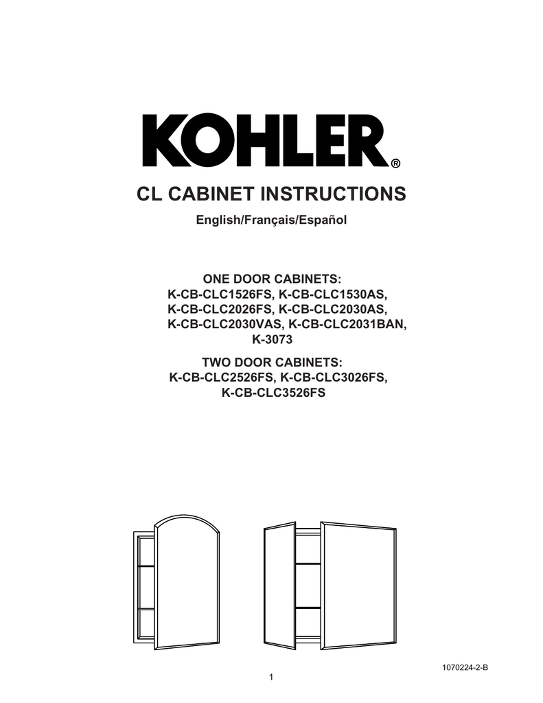 Kohler K Cb Clc3526fs Installation Guide Manualzz Kohler K Cb Clc3526fs Installation
