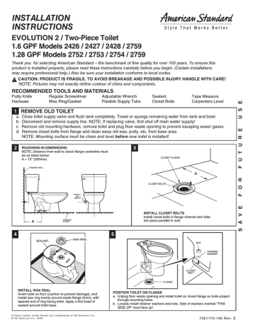 American Standard 3063.001.222 Installation instructions | Manualzz