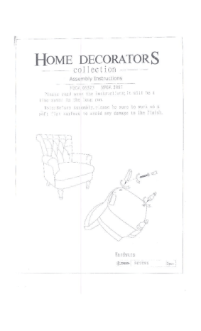 Home Decorators Collection 0552300270 Instructions / Assembly | Manualzz