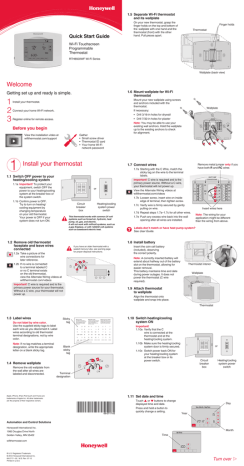 Honeywell RTH8580WF Quick Start Guide | Manualzz