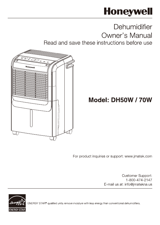 Honeywell Dh50w Use And Care Manual Manualzz