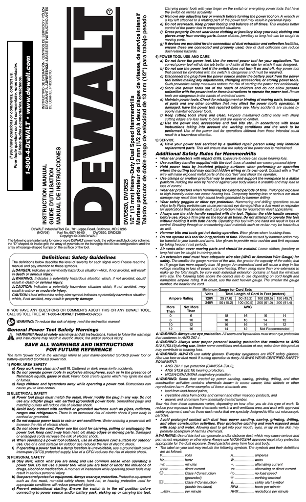 DEWALT DWD520 Use and Care Manual | Manualzz