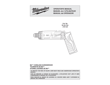 Milwaukee 2101-21 Use and Care Manual | Manualzz