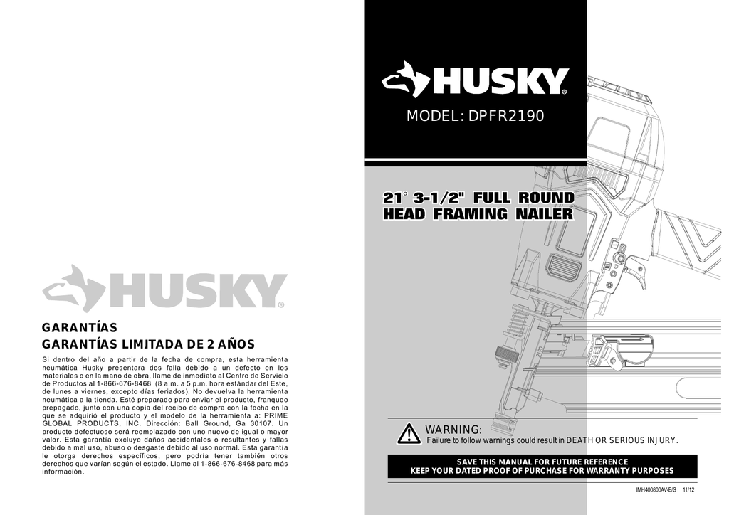 Husky DPFR2190 User guide | Manualzz