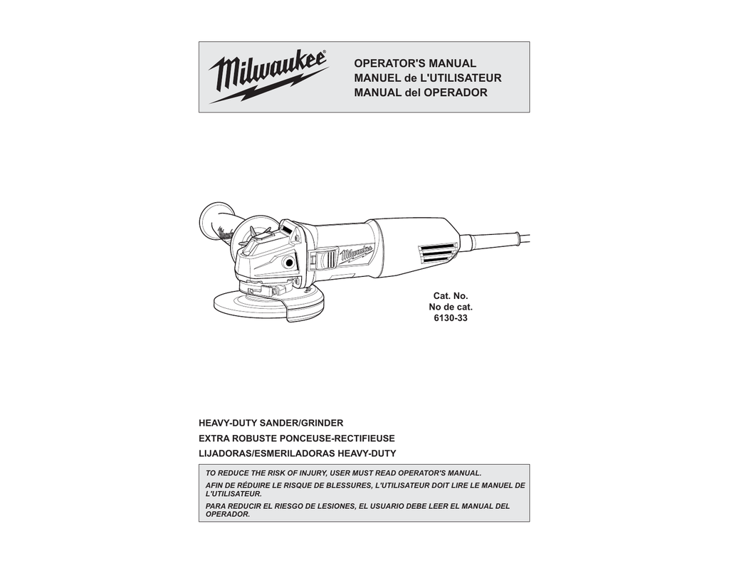 Milwaukee 6130 33 Manual Manualzz