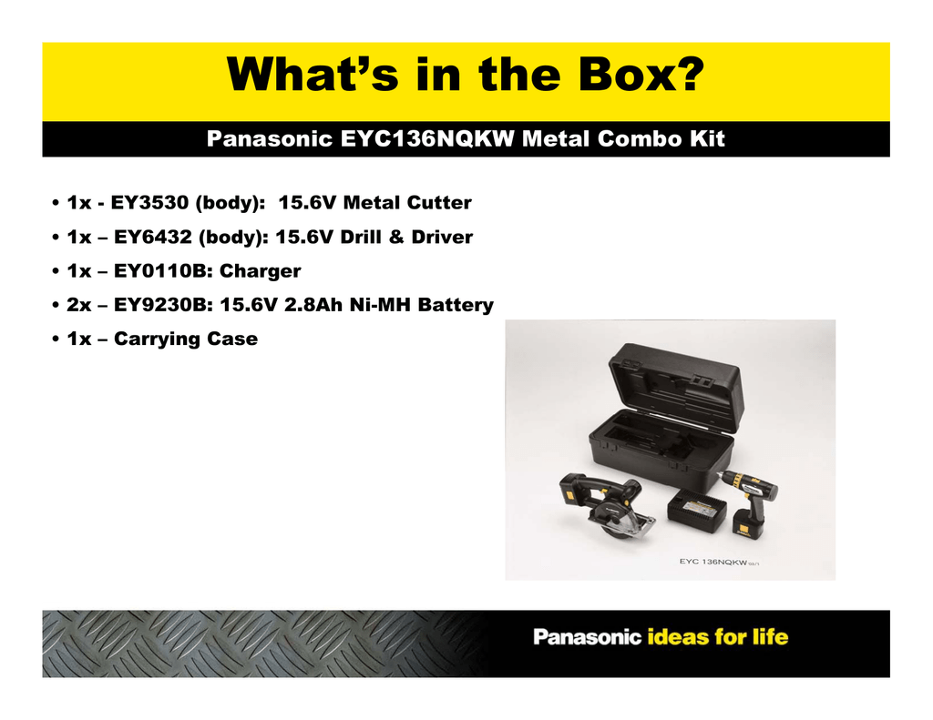 Panasonic EYC136NQKW Instructions / Assembly
