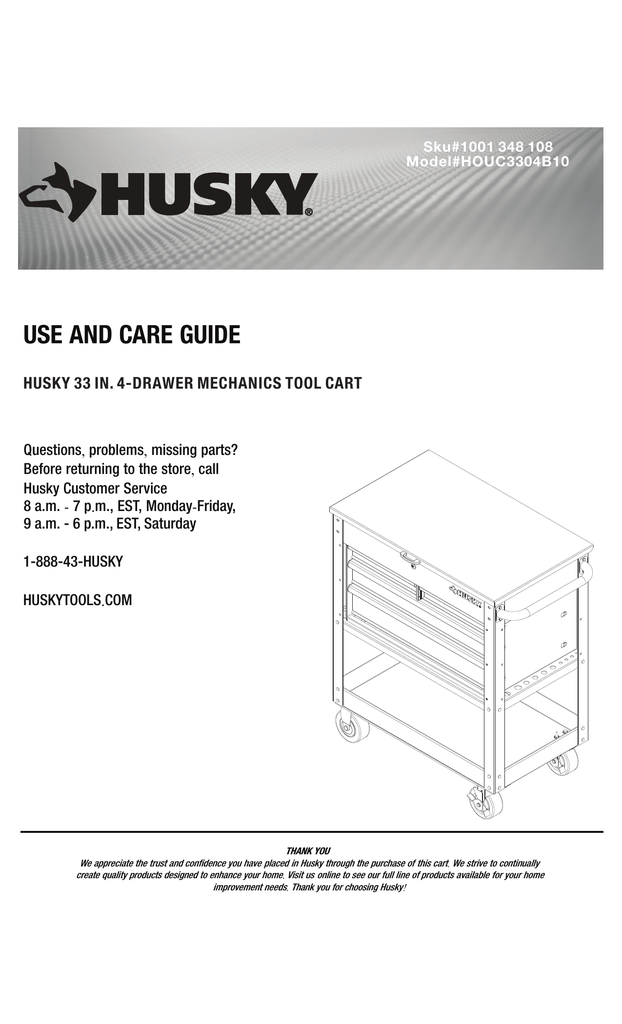 Husky Cabinet Assembly Instructions 4936