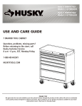 Husky 7 Drawer Tool Cabinet H7TR36LEG, H7TR36LEB Use and Care Guide