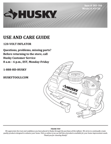 Husky HY120 Use and Care Manual | Manualzz