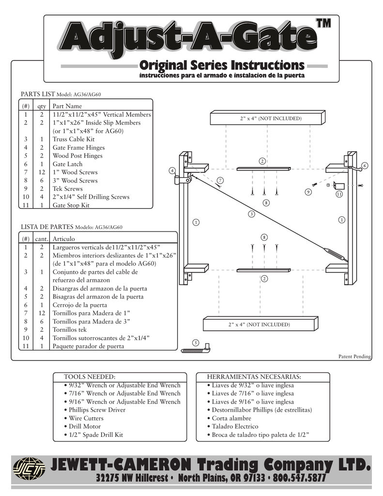 AdjustAGate AG603, AG3636 Operating instrustions Manualzz