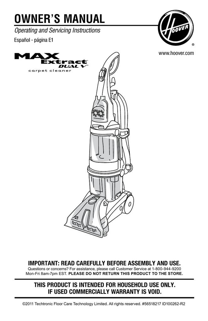 Hoover F7412900 User guide | Manualzz