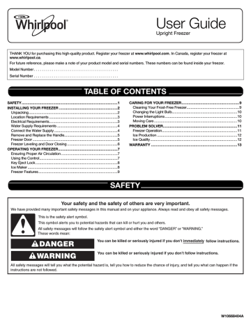 Whirlpool WZF56R16DW Use and Care Manual | Manualzz
