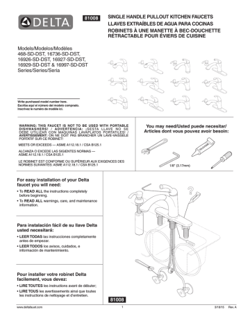Delta 468-SD-DST Installation Guide | Manualzz
