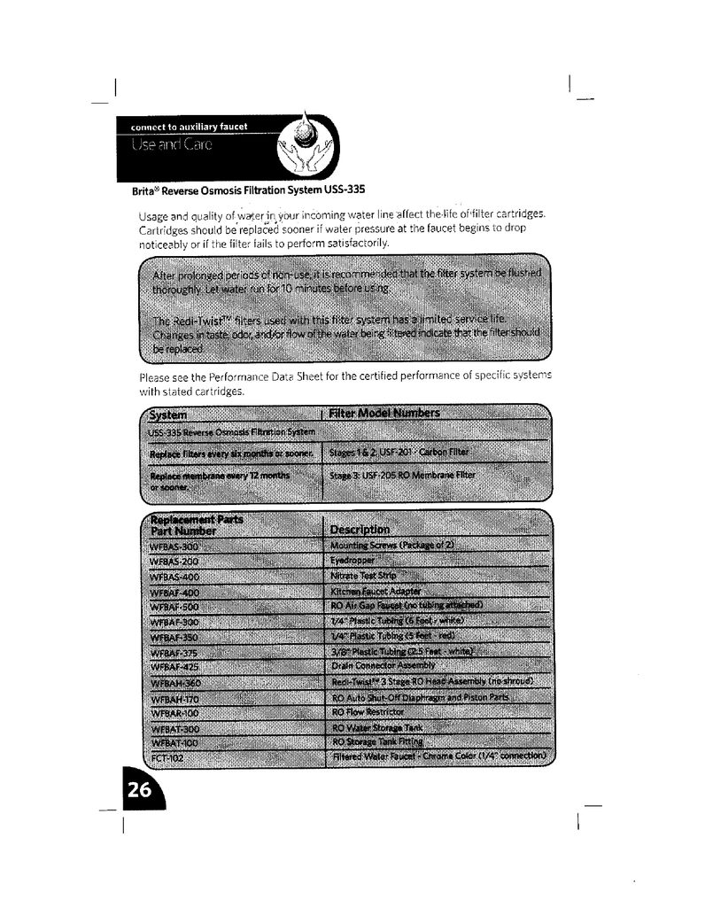Brita Wfuss 335 Use And Care Manual Manualzz
