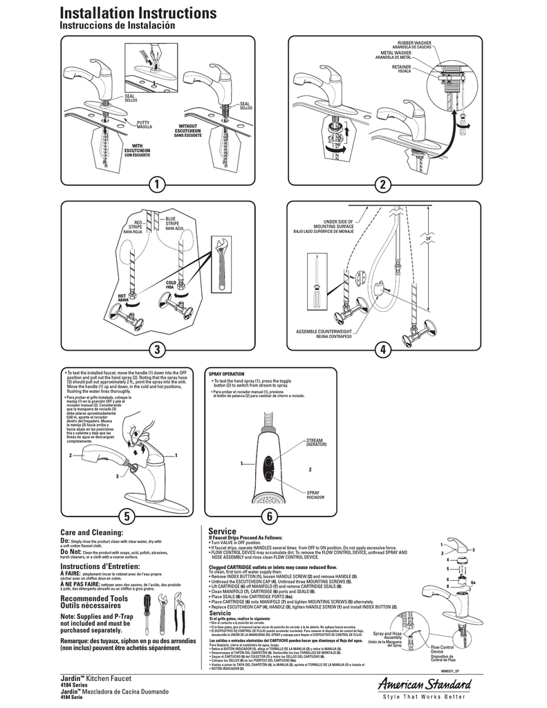 American Standard 4184f Installation Guide Manualzz Com
