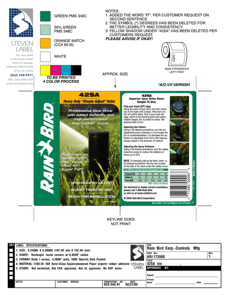 Rain Bird Sst600in User Manual