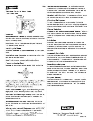 Melnor 557-869 Instructions / Assembly | Manualzz