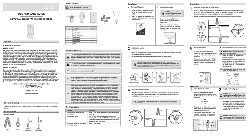 Hunter 99110 User guide | Manualzz