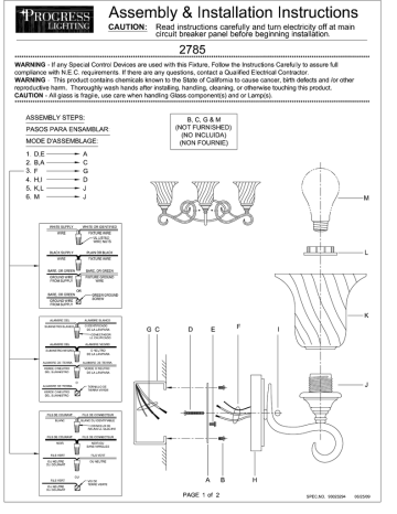 Progress Lighting P2786-77 Instructions / Assembly | Manualzz