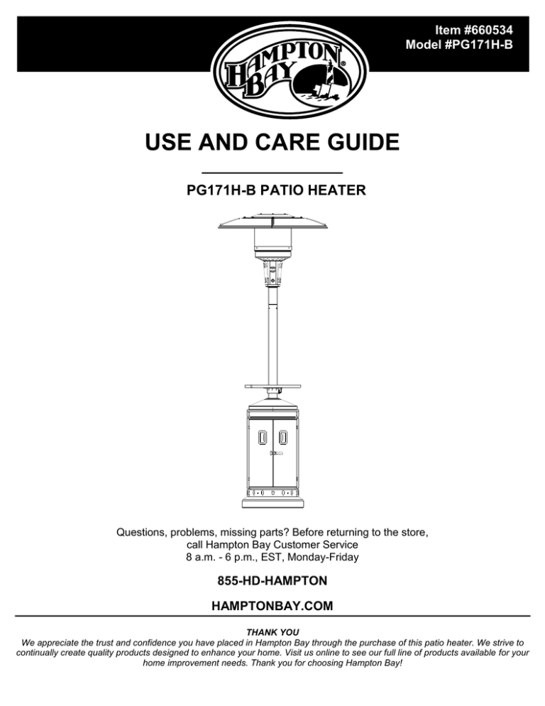 Hampton Bay PG171H-B User guide | Manualzz