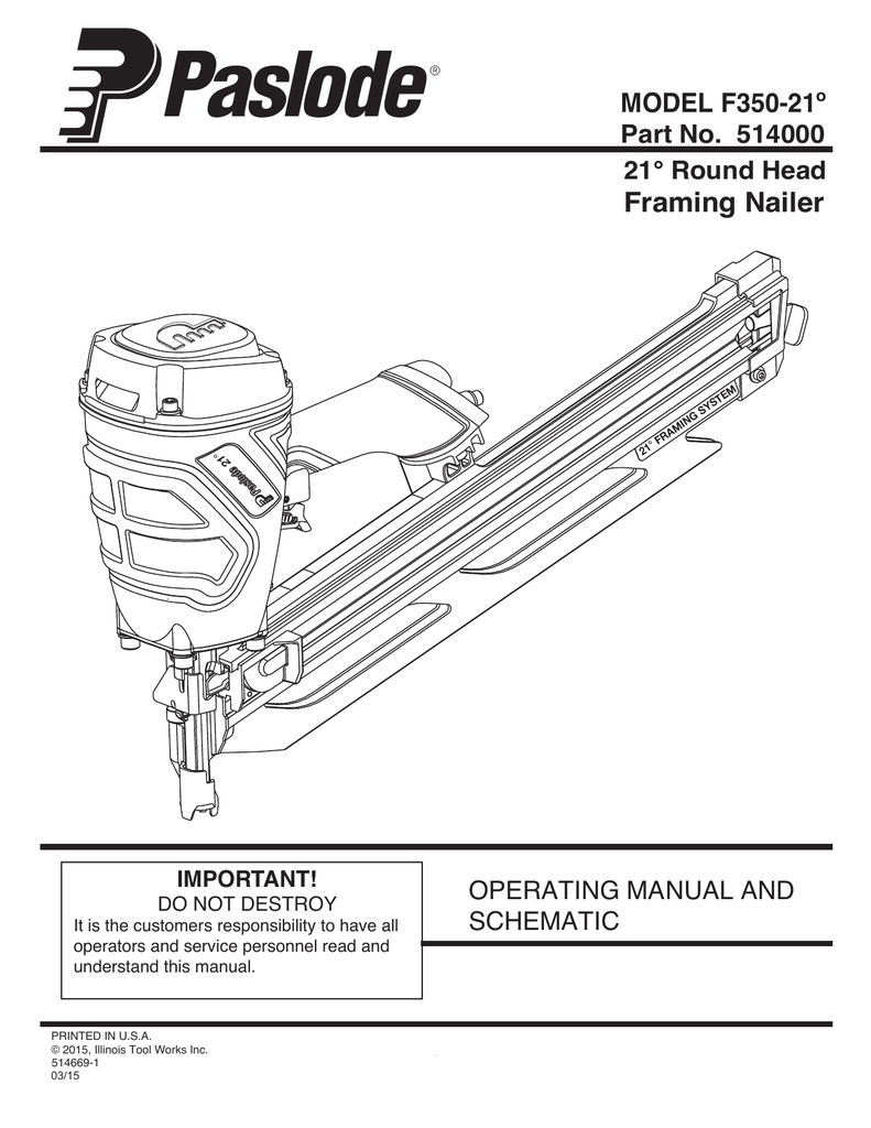 31 Paslode F350s Parts Diagram - Wiring Diagram Database