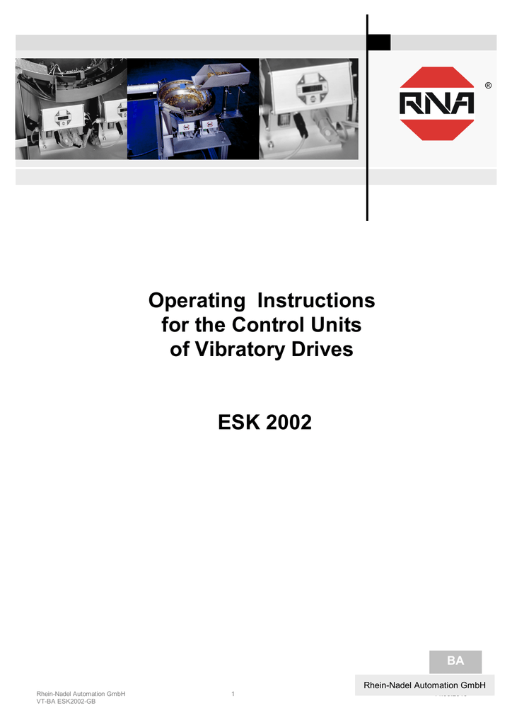 Operating Instructions For The Control Units Of Vibratory Drives Manualzz