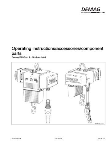 Operating Instructions Accessories Component Parts Manualzz Operating Instructions Accessories, Demag Hoist Wiring Diagram