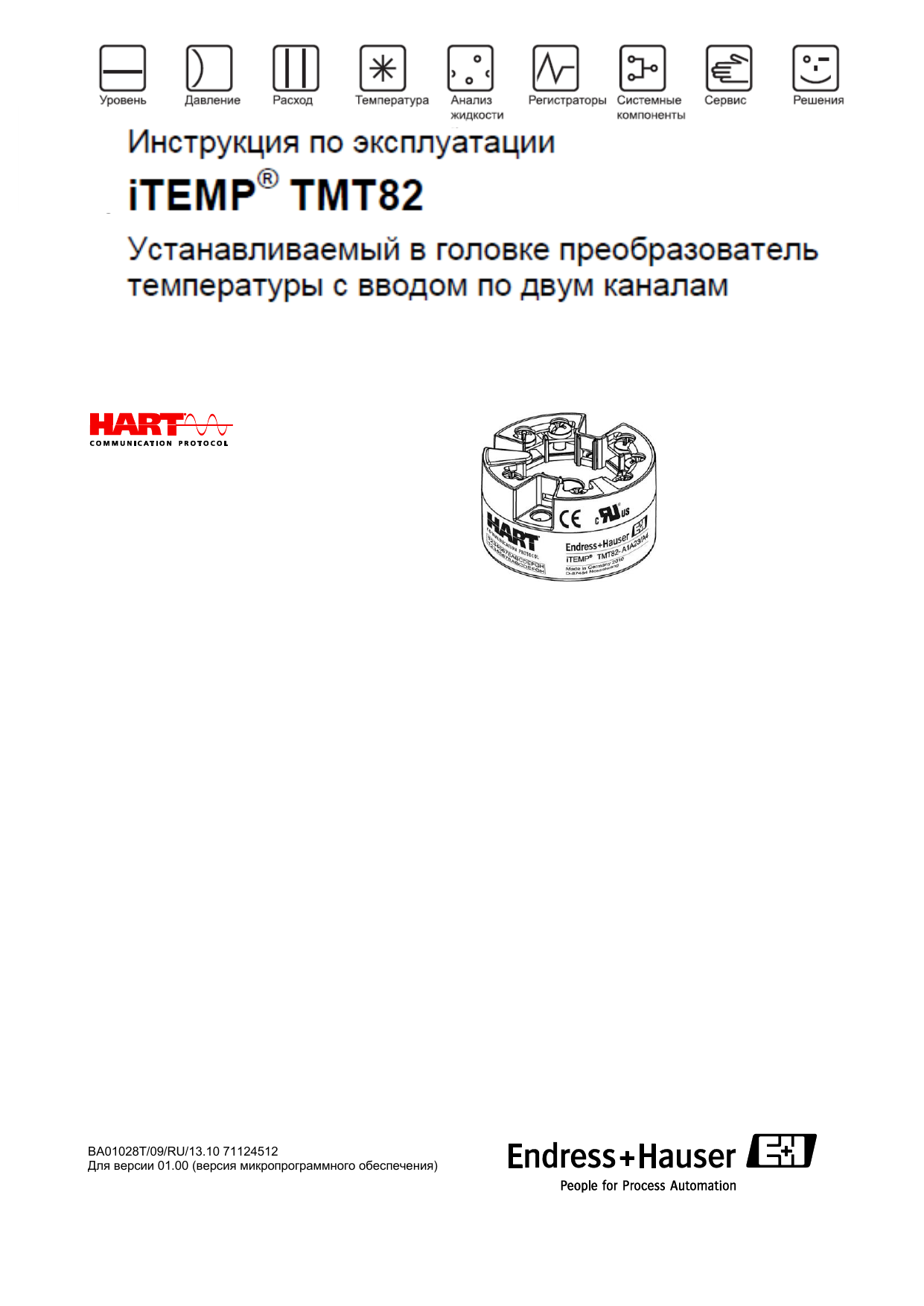 Endres+Hauser iTEMP TMT82 Инструкция по эксплуатации Manualzz