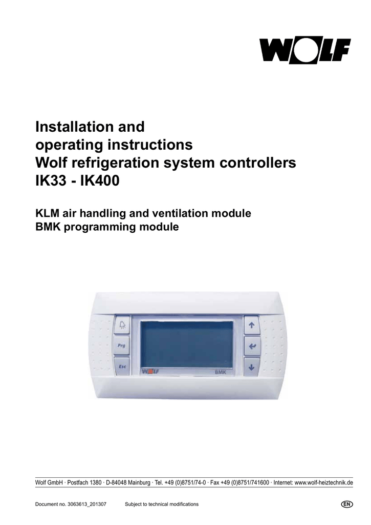 Installation and operating instructions Wolf Manualzz