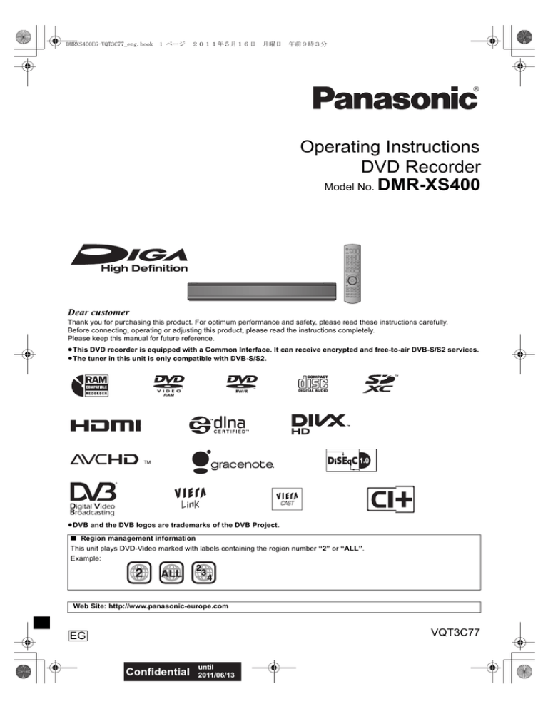 Operating Instructions Dvd Recorder Manualzz