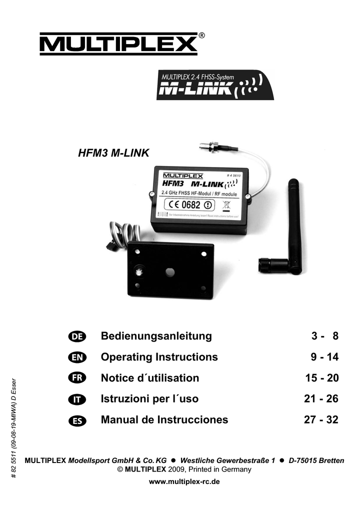 Multiplex Hfm3 M Link Owner S Manual Manualzz