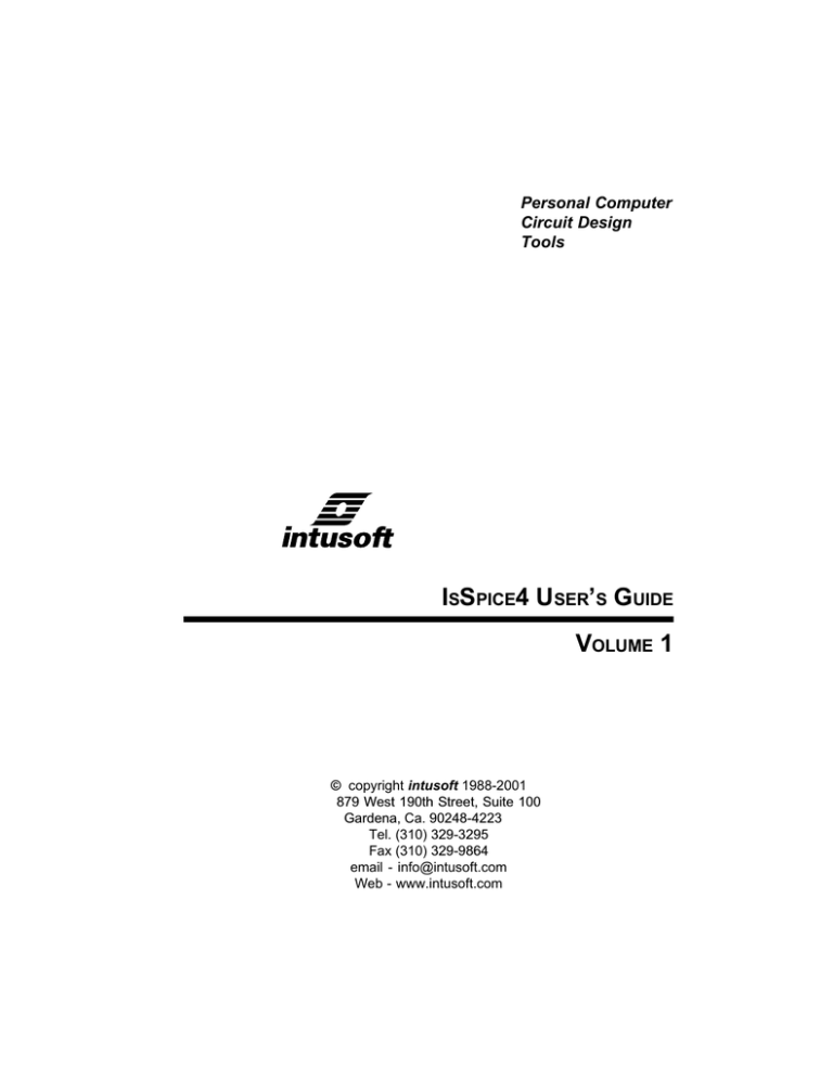 Isspice4 User S Guide Personal Computer Circuit Design Tools Manualzz