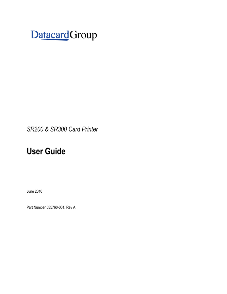 DataCard SR300 User manual Manualzz