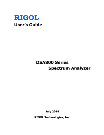 spectrum analyzer software fror rigol dsa815