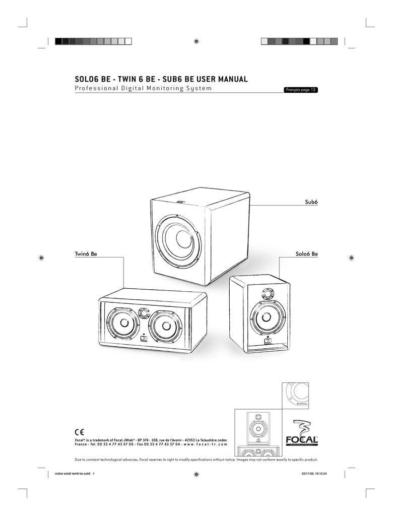 focal twin6 be frequency response