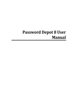 Password Depot 8 User Manual - Secure Password Manager