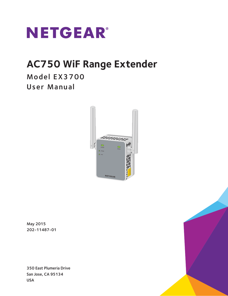 NETGEAR AC750 WiF Range Extender Model EX3700 User Manual | Manualzz