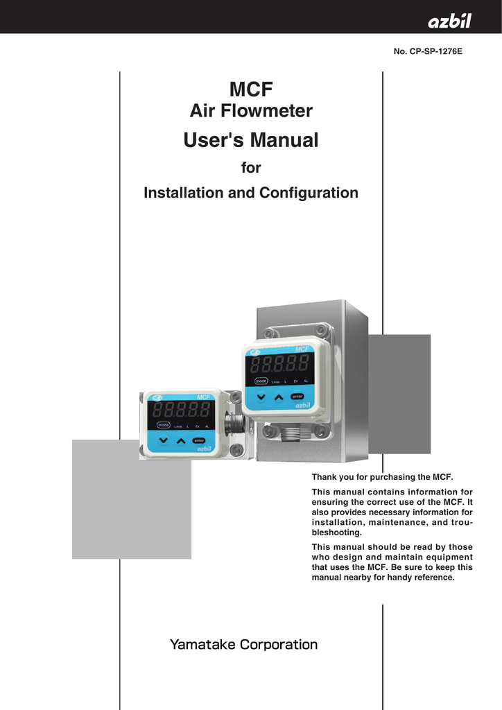 Mcf User S Manual Azbil Corporation Manualzz