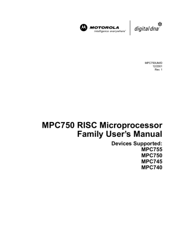 MPC750UM/D: MPC750 RISC Microprocessor Family User's Manual | Manualzz