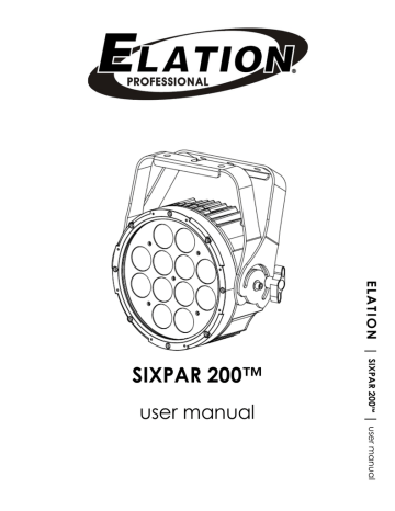 ELATION SIXPAR 200 - USER MANUAL VERSION 1 | Manualzz