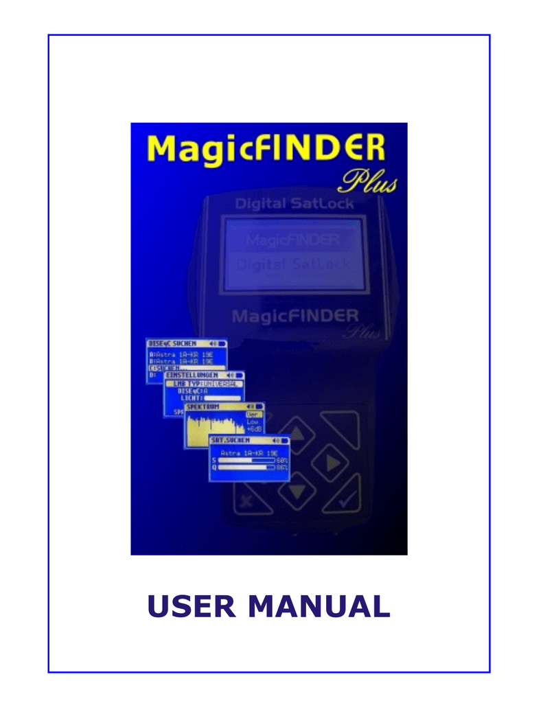 User Manual Satlock Magicfinder Plus English Manualzz