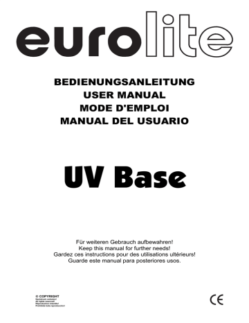 EUROLITE UV-Base User Manual (#2643) | Manualzz