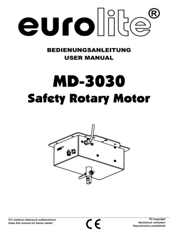 Eurolite MD-3030 DMX Mirror Ball Motor User Manual | Manualzz