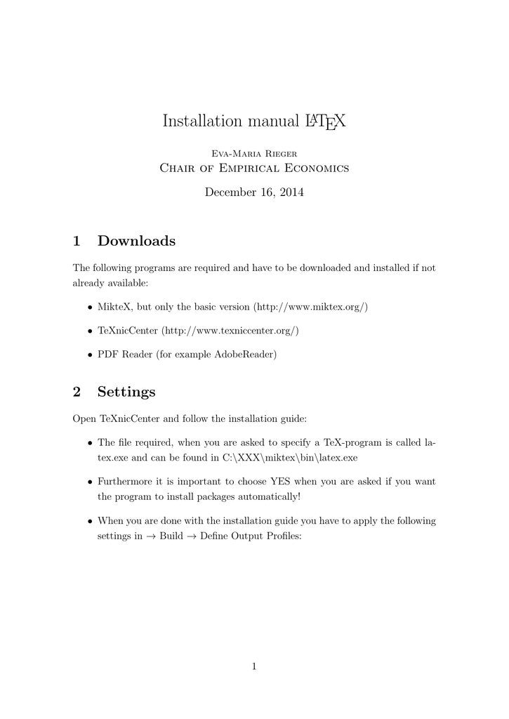 Installation Manual Latex Manualzz Com