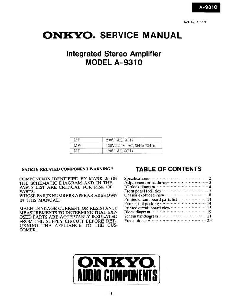 Onkyo Service Manual Manualzz