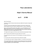 Pass Laboratories Aleph 3 Service Manual | AI Chat &amp; PDF Download