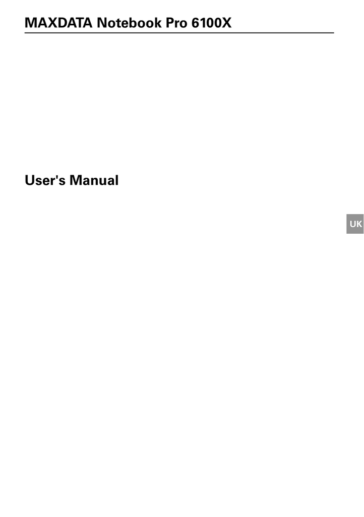 MAXDATA PRO 6100X Owner Manual | Manualzz