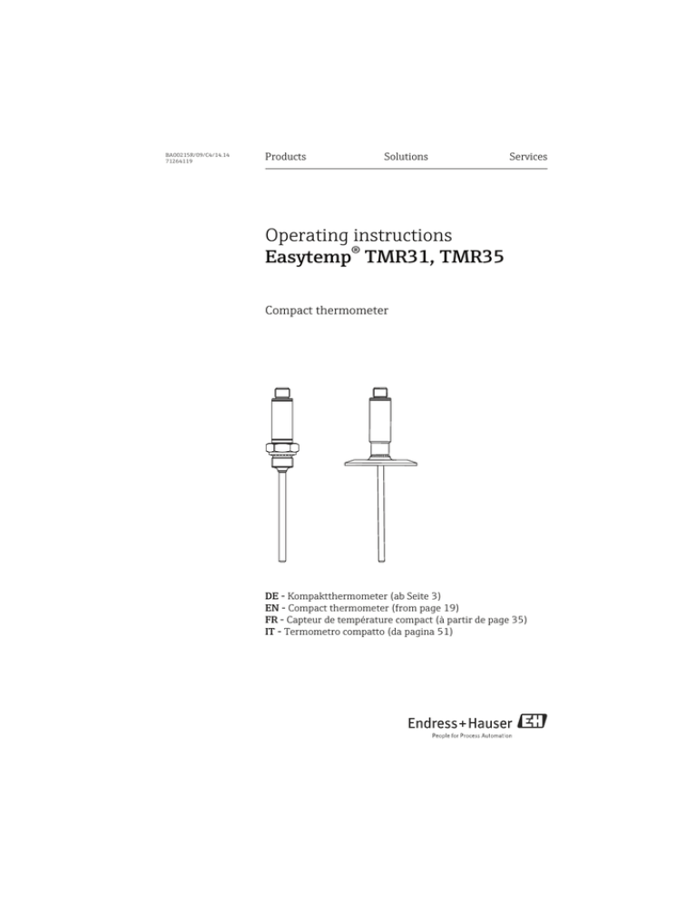 Operating Instructions Easytemp Tmr31 Tmr35 Manualzz